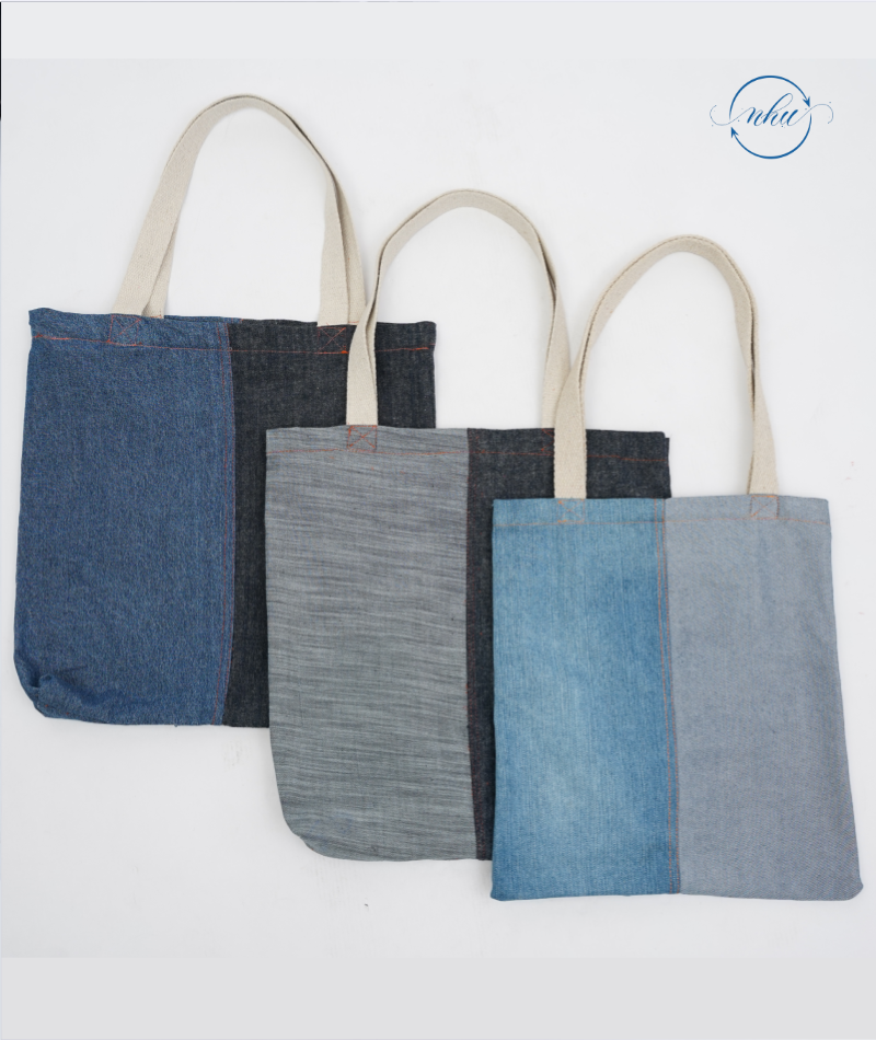 Denim Upcycled Tote Bag Bulk